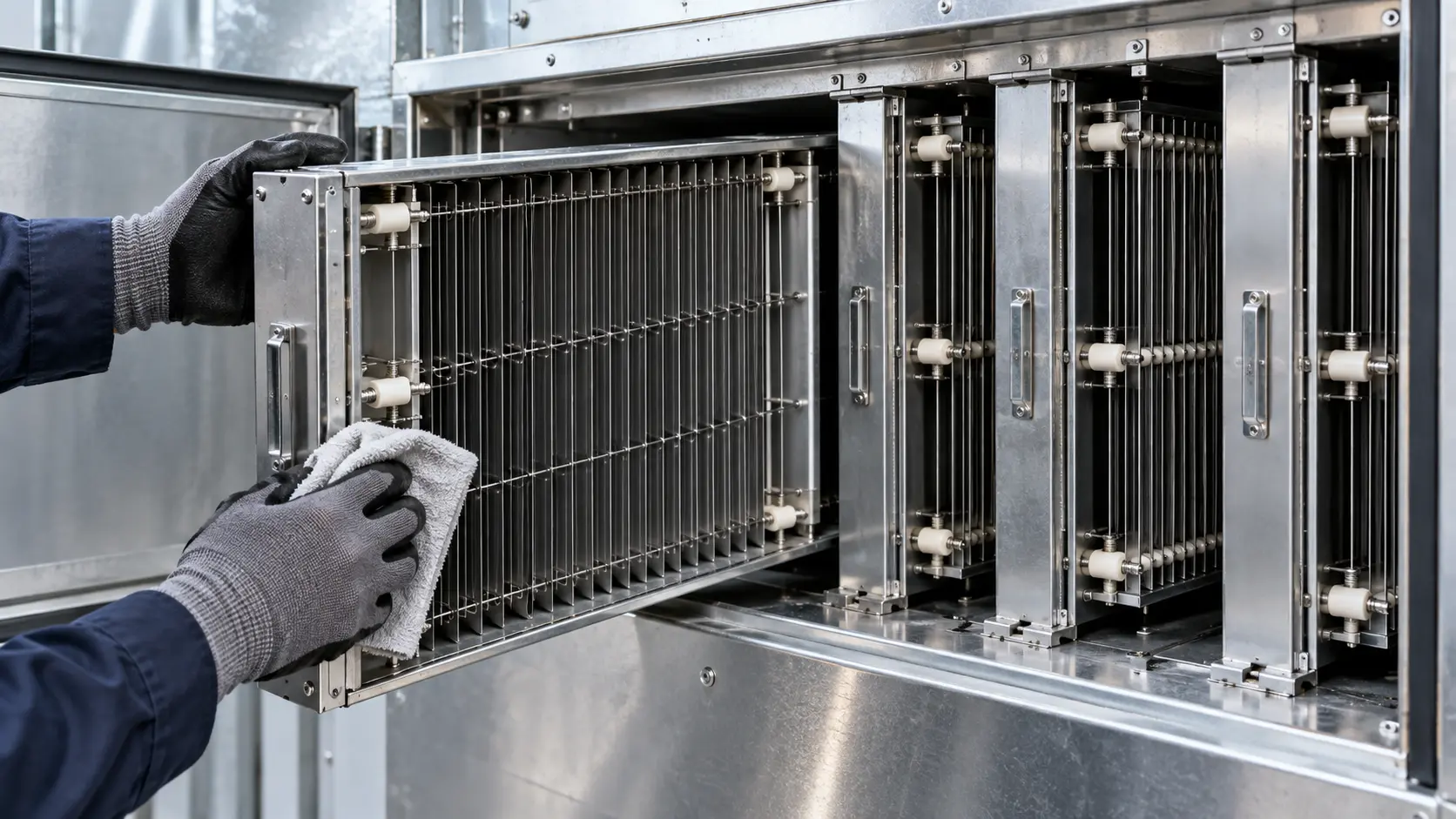 Elektrostatik filtre hücresi bakım uygulaması